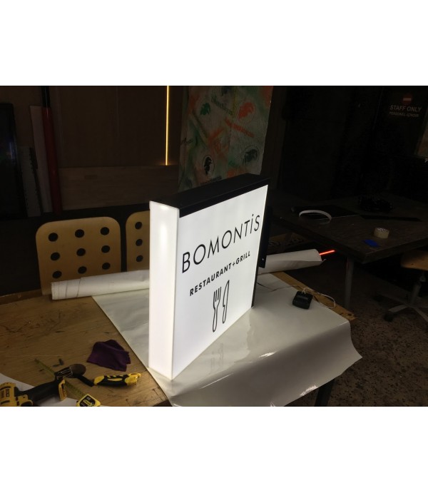 Bomanti Restaurant Işıksız Alın Işıklı Fener Tabela