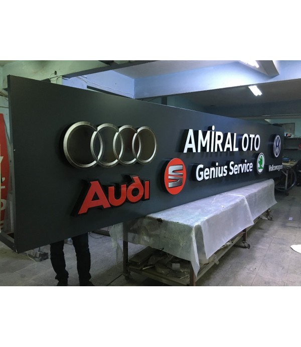 Amiral Oto Işıklı Pleksi Kutu Harf Tabela