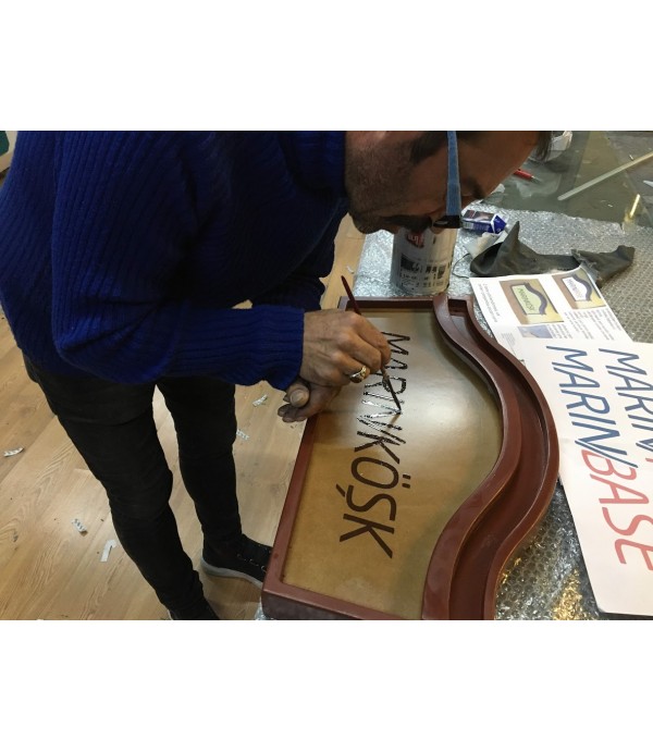 Marinbase Işıklı Ahşap Tabela