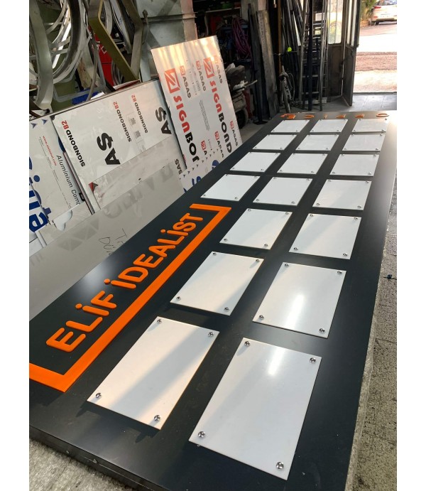 Plaza Girişi Çift Taraflı Ayaklı Tabela