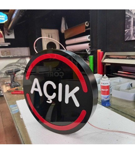 Açık İçten Led Aydınlatma Daire Tabela