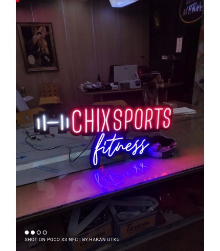 Chıxsports Fitness neon hortum led tabela