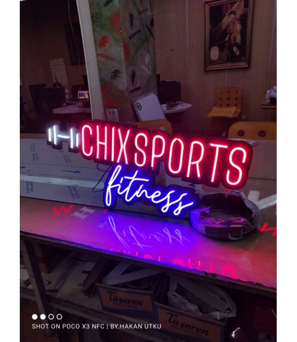 Chıxsports Fitness neon hortum led tabela