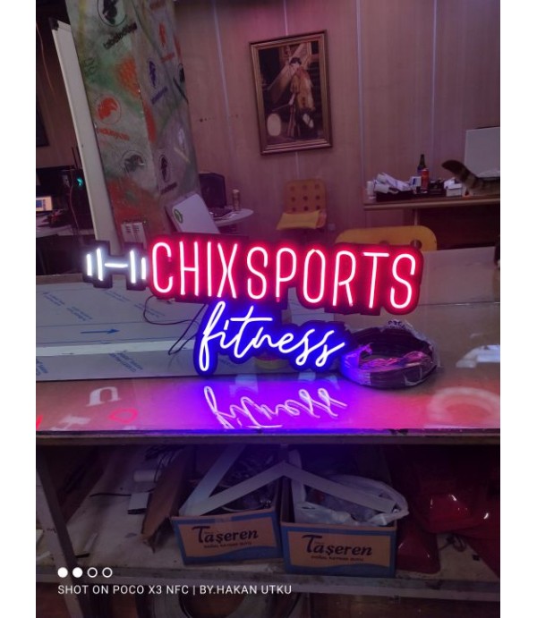 Chıxsports Fitness neon hortum led tabela