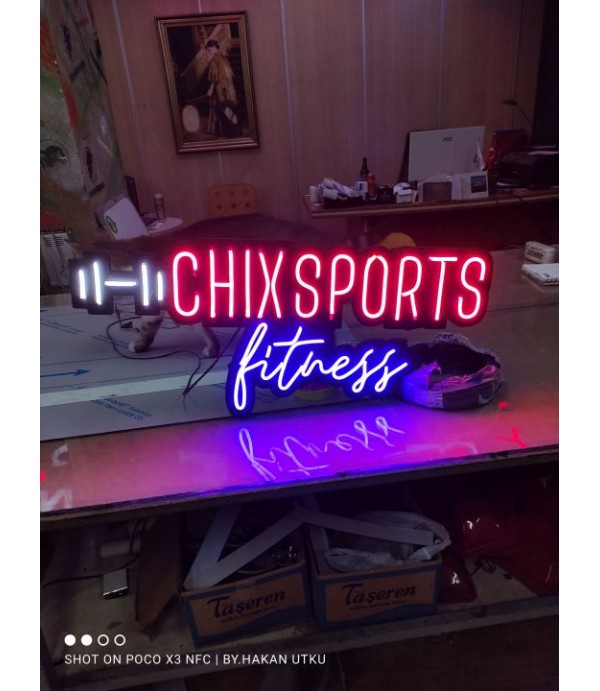 Chıxsports Fitness neon hortum led tabela