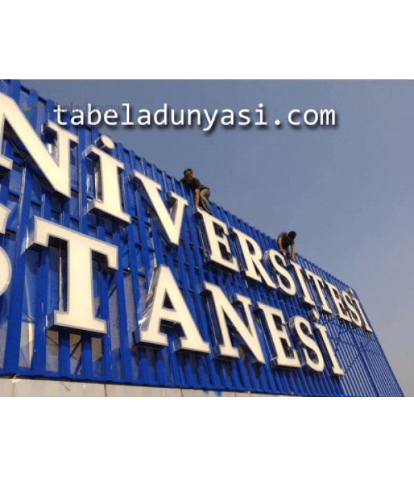 Fatih Üniversitesi Hastanesi Fileli Krom Harfler Çatı Tabelası