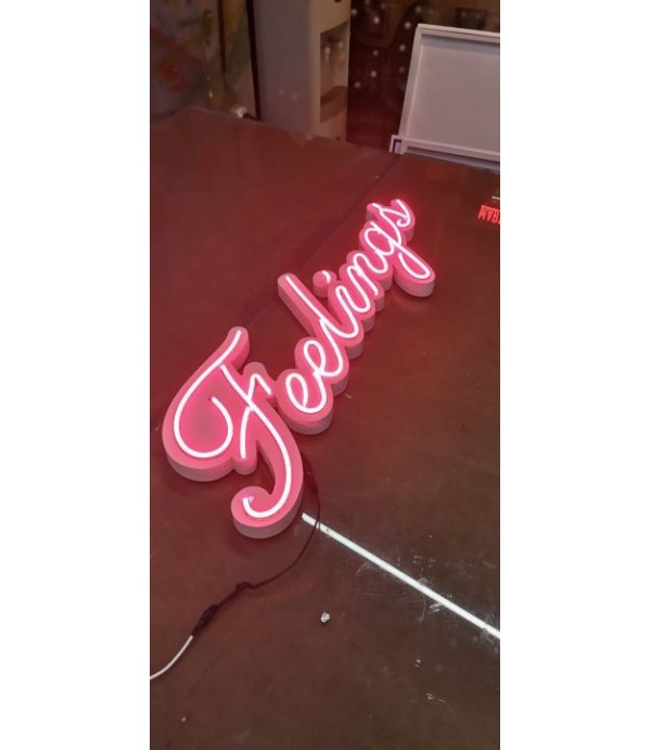 Fransa Feelings Neon Görünümlü Led Tabela