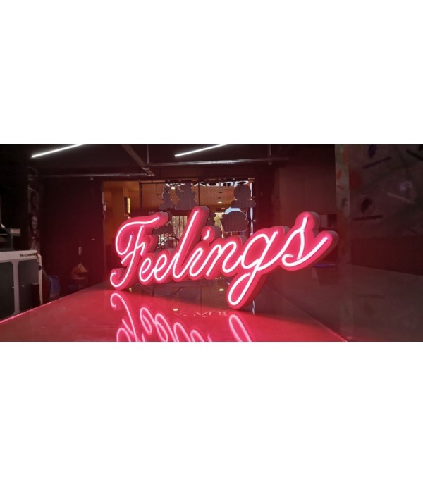 Fransa Feelings Neon Görünümlü Led Tabela