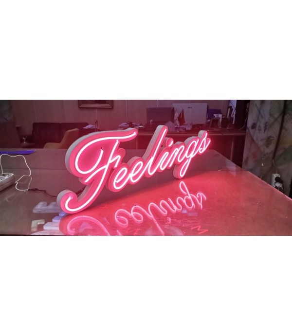 Fransa Feelings Neon Görünümlü Led Tabela
