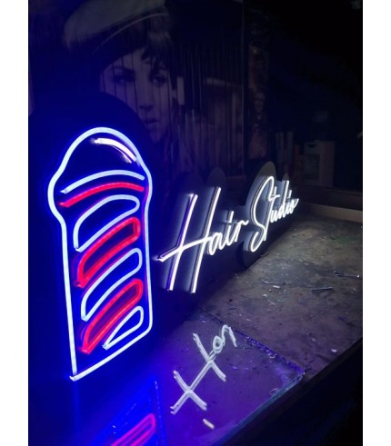 Hair studio neon hortum led tabela