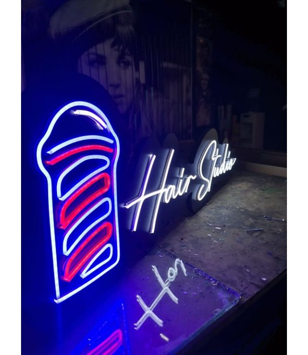 Hair studio neon hortum led tabela