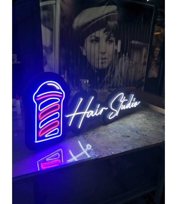 Hair studio neon hortum led tabela