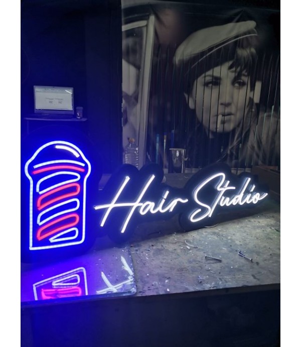 Hair studio neon hortum led tabela