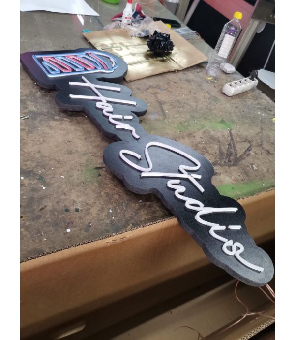 Hair studio neon hortum led tabela