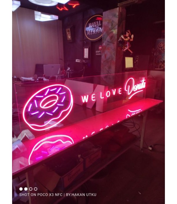 Şeffaf Pleksiglass Zemin Oyma Neon Hortum Led Tabelalar