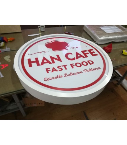 Han Cafe Işıklı Çift Taraflı Daire Hazır Tabela