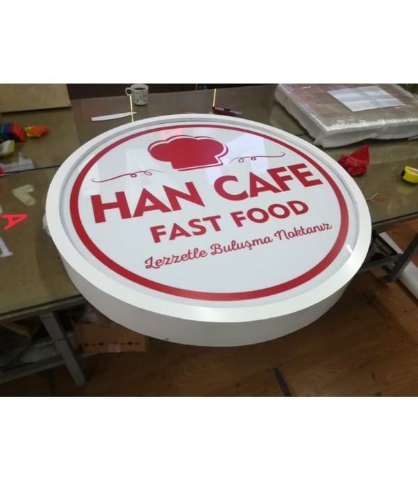 Han Cafe Işıklı Çift Taraflı Daire Hazır Tabela