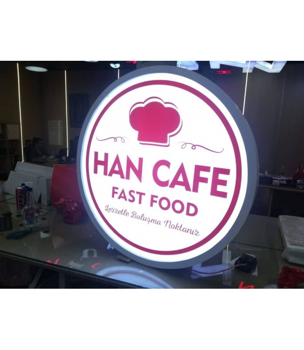 Han Cafe Işıklı Çift Taraflı Daire Hazır Tabela
