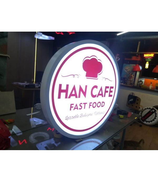 Han Cafe Işıklı Çift Taraflı Daire Hazır Tabela