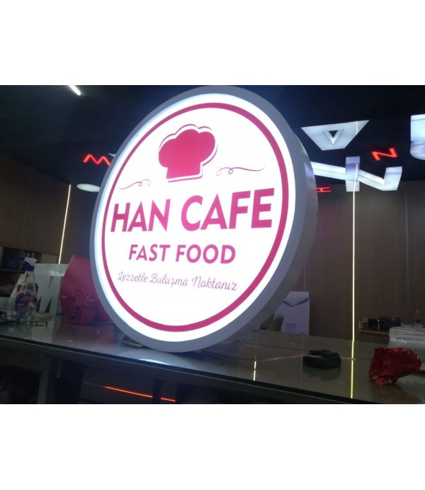 Han Cafe Işıklı Çift Taraflı Daire Hazır Tabela