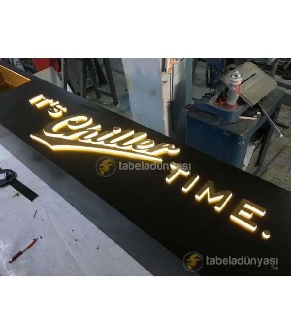 İt's Chiller Time Eskitme Tabela