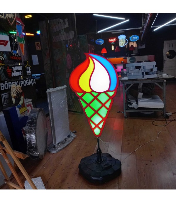 3D Duba Ayaklı Dondurma Tabela