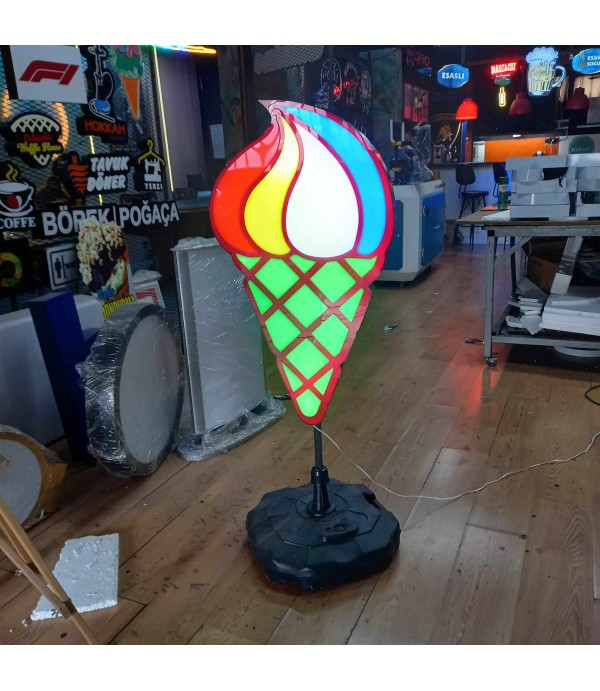 3D Duba Ayaklı Dondurma Tabela