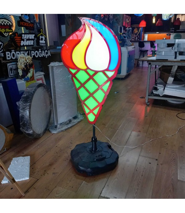 3D Duba Ayaklı Dondurma Tabela