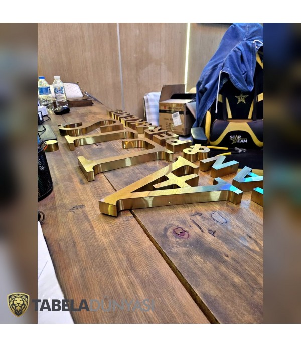 Alis Kuyumcu Işıksız Satine Gold Kutu Harf Tabela