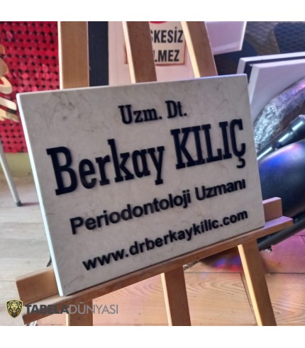 DEKORATİF MERMER DİŞ HEKİMİ TABELASI