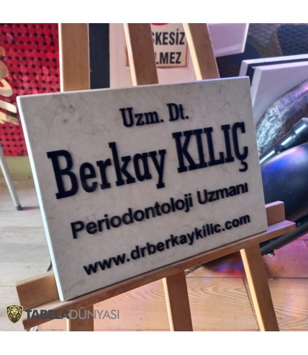 DEKORATİF MERMER DİŞ HEKİMİ TABELASI