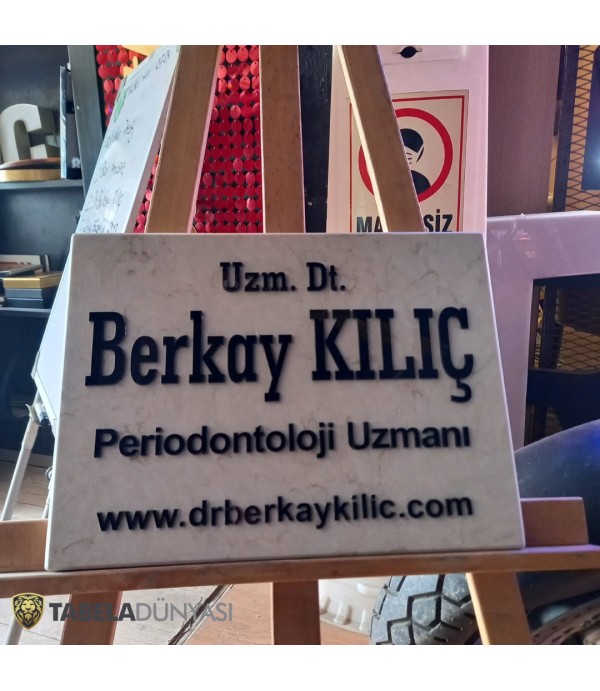DEKORATİF MERMER DİŞ HEKİMİ TABELASI