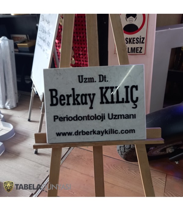 DEKORATİF MERMER DİŞ HEKİMİ TABELASI