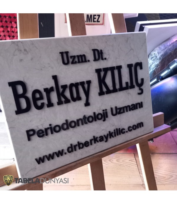 DEKORATİF MERMER DİŞ HEKİMİ TABELASI