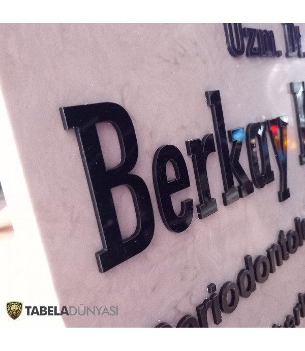 DEKORATİF MERMER DİŞ HEKİMİ TABELASI