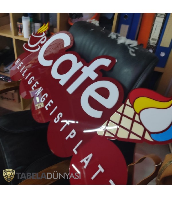 Avusturya Kesme Harf Cafe Tabela