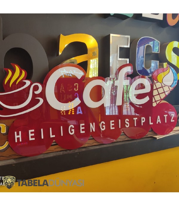 Avusturya Kesme Harf Cafe Tabela