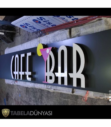 Cafe Bar Almanya Işıklı Kutu Harf Tabela