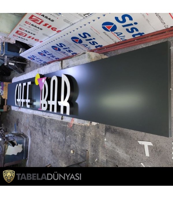 Cafe Bar Almanya Işıklı Kutu Harf Tabela