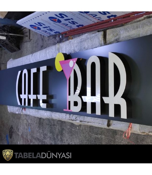 Cafe Bar Almanya Işıklı Kutu Harf Tabela