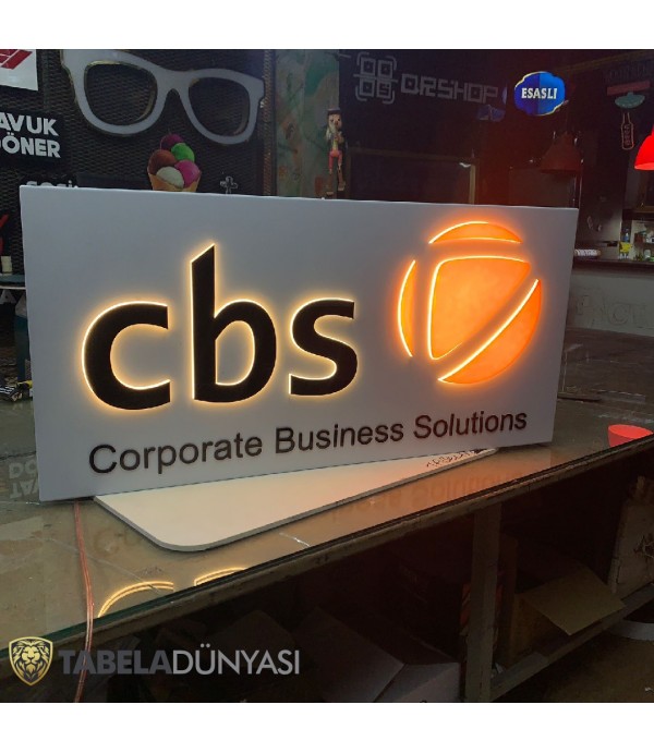 CBS Corporate Business Solutions Endirekt LED Aydınlatmalı Pleksi Tabela