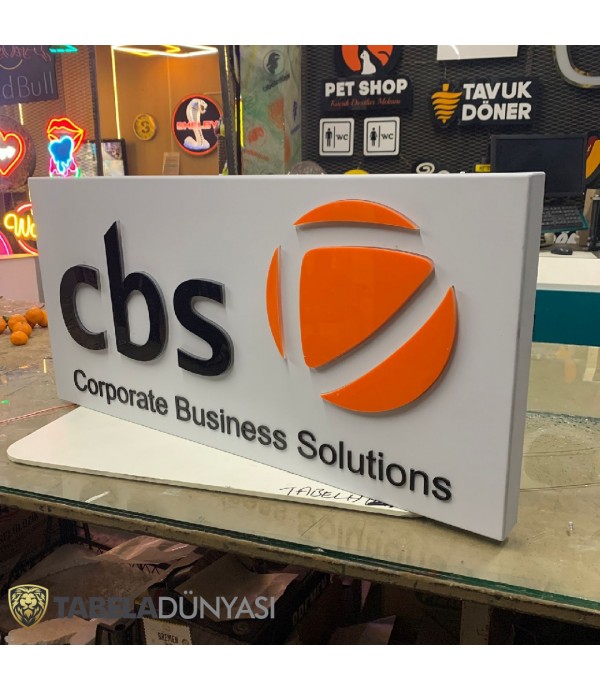 CBS Corporate Business Solutions Endirekt LED Aydınlatmalı Pleksi Tabela
