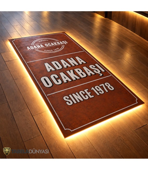 Adana Ocakbaşı Ahşap Işıklı Tabela