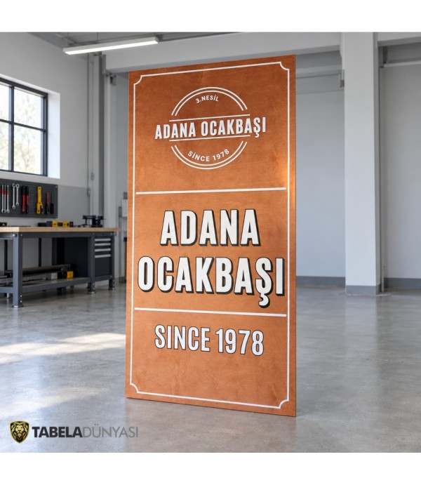 Adana Ocakbaşı Ahşap Işıklı Tabela