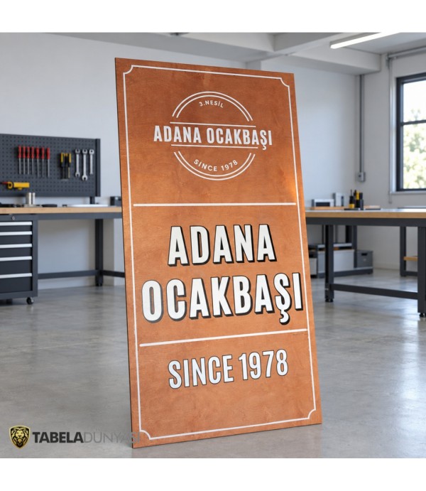 Adana Ocakbaşı Ahşap Işıklı Tabela