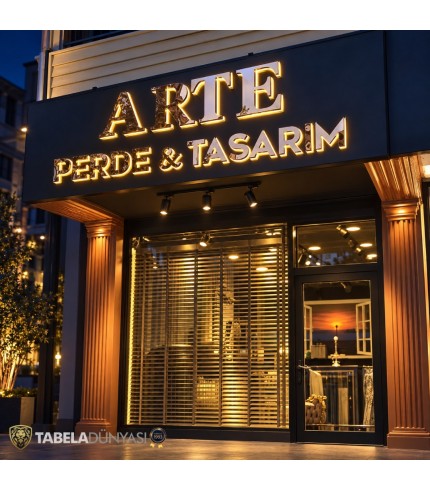 ARTE Perde Tasarım Işıklı Tabela