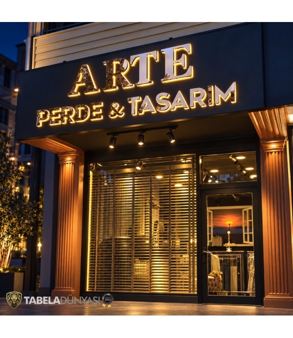 ARTE Perde Tasarım Işıklı Tabela