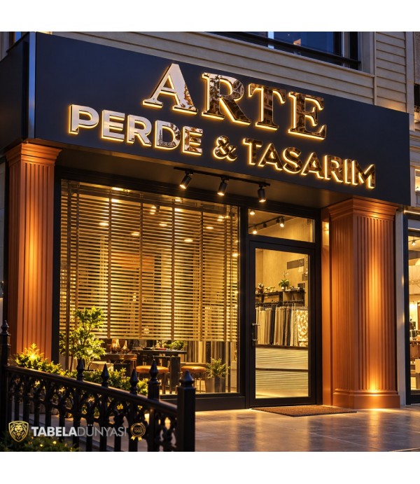 ARTE Perde Tasarım Işıklı Tabela