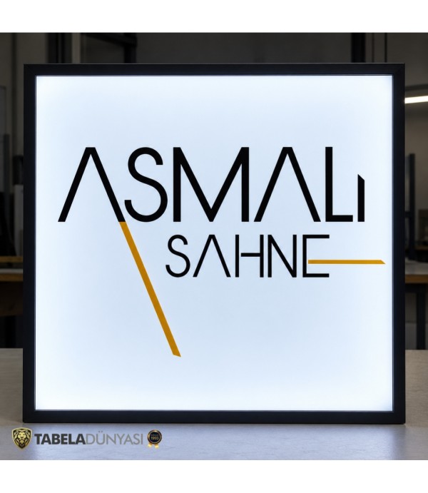Asmalı Sahne Çift Taraflı Işıklı Kare Fener Tabela