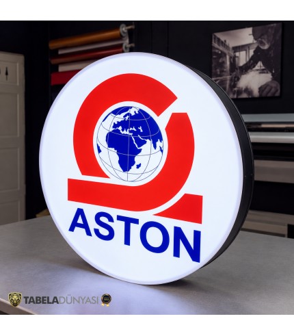Aston Tek Taraflı Işıklı Daire Tabela